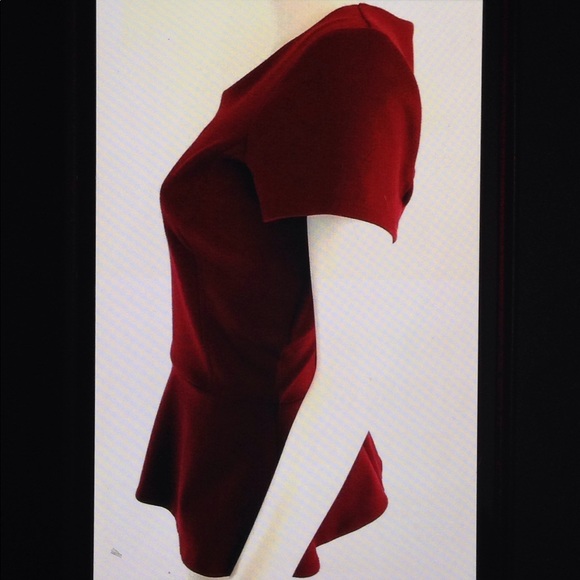 New York & Co Peplum Cap Sleeve Zip Back Lined Top - Picture 4 of 8